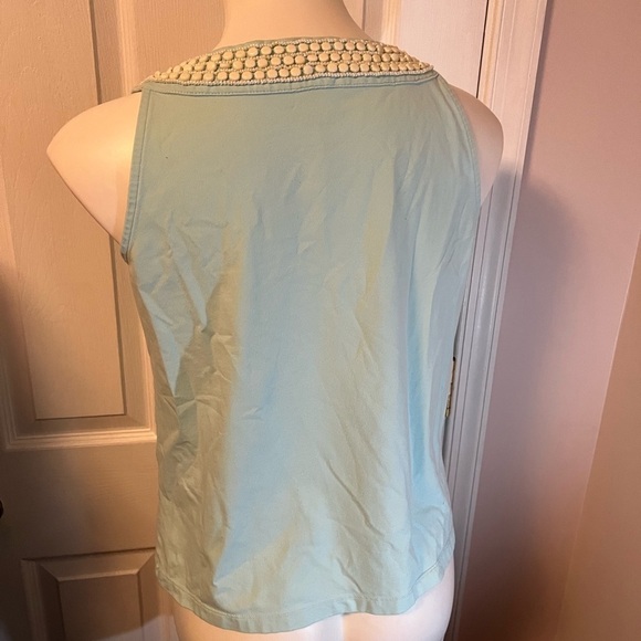 Talbot petites mint blue tank with white gems around the neckline - Picture 3 of 3